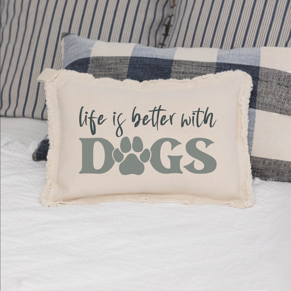 Life is Better With Dogs Lumbar Pillow