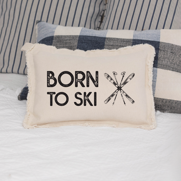 Born To Ski Lumbar Pillow