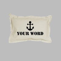 Your Word + Icon Stencil Personalized Lumbar Pillow