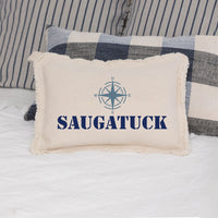 Personalized Compass One Line Text Lumbar Pillow