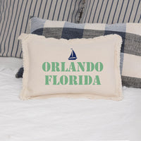 Personalized Sailboat Two Line Text Lumbar Pillow