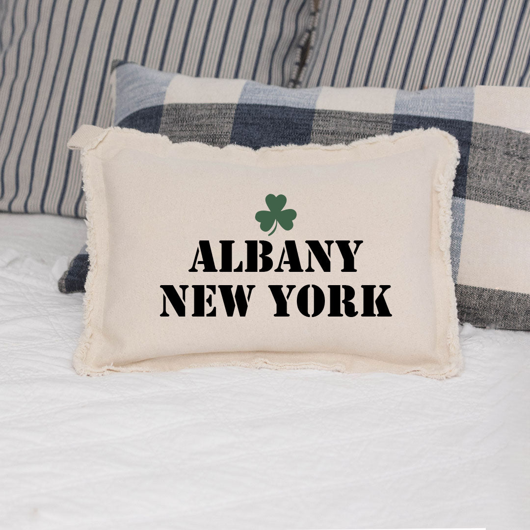 Personalized Shamrock Two Line Text Lumbar Pillow