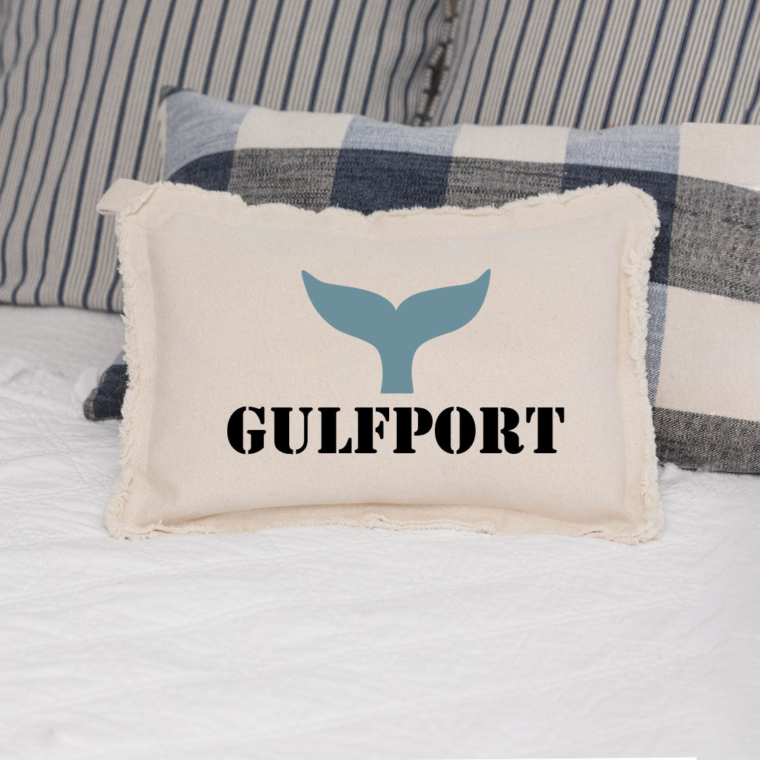 Personalized Whale Tail One Line Text Lumbar Pillow