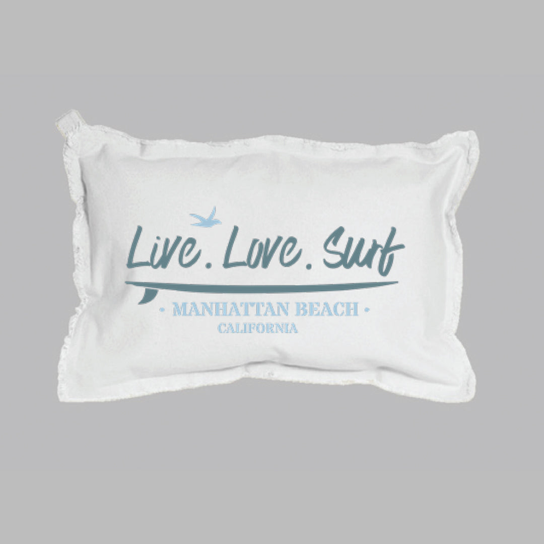 Live. Love. Surf. Personalized Lumbar Pillow