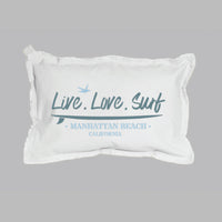 Live. Love. Surf. Personalized Lumbar Pillow