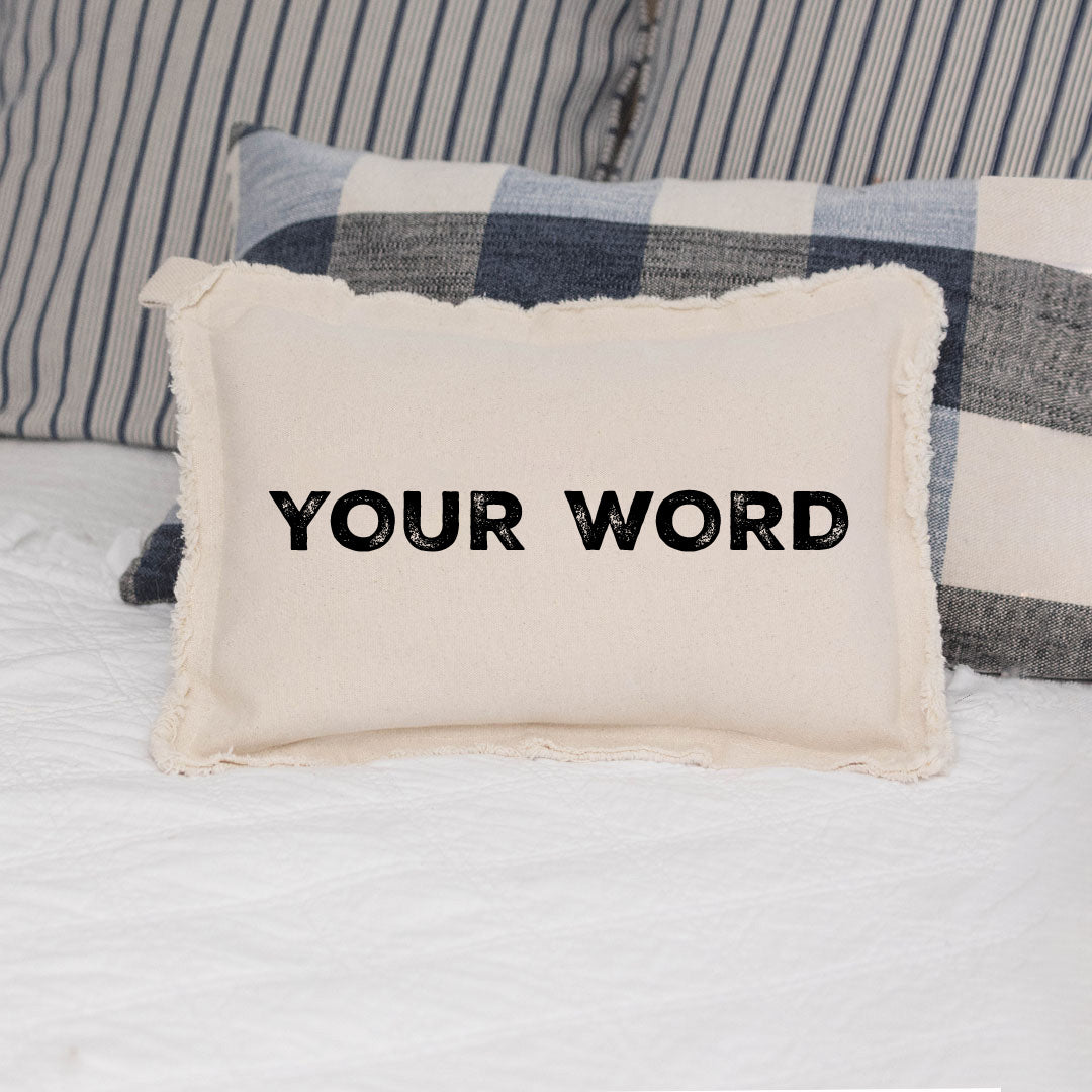 Your Word Personalized Bold Text Lumbar Pillow