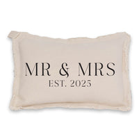 Mr & Mrs EST Personalized Rectangle Pillow