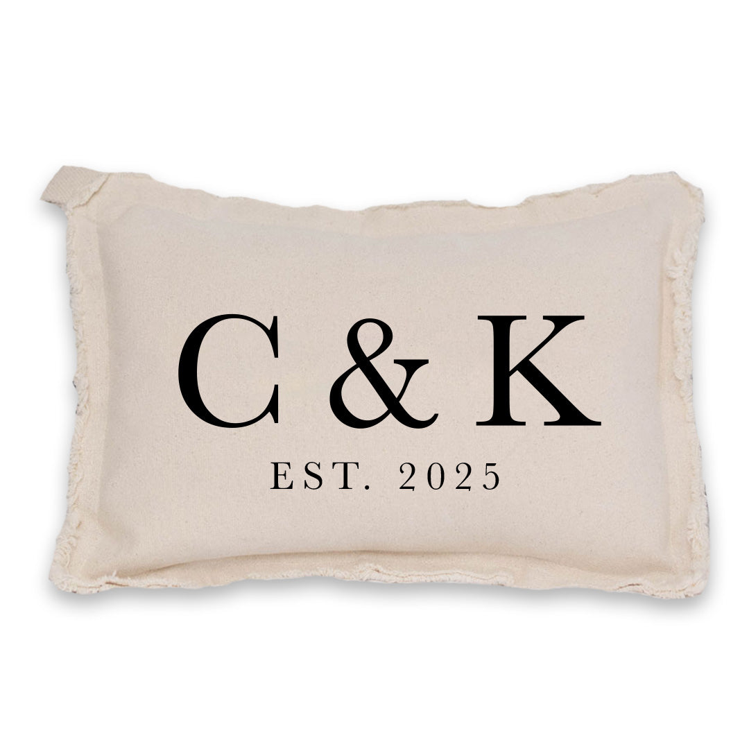 Initials EST Personalized Rectangle Pillow