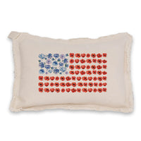 American Flag Floral Lumbar Pillow