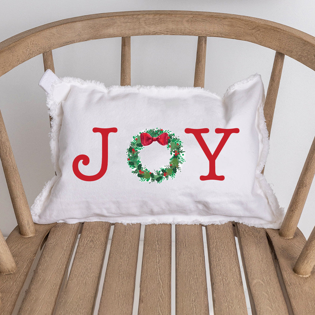 Joy Wreath Lumbar Pillow