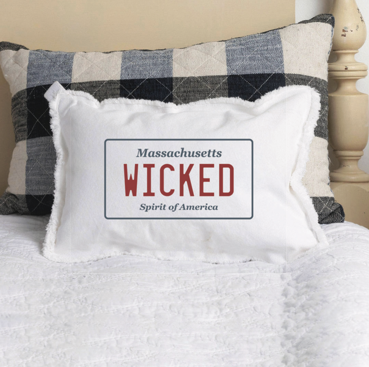 Wicked License Plate Lumbar Pillow