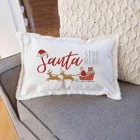 Santa Stop Here Lumbar Pillow