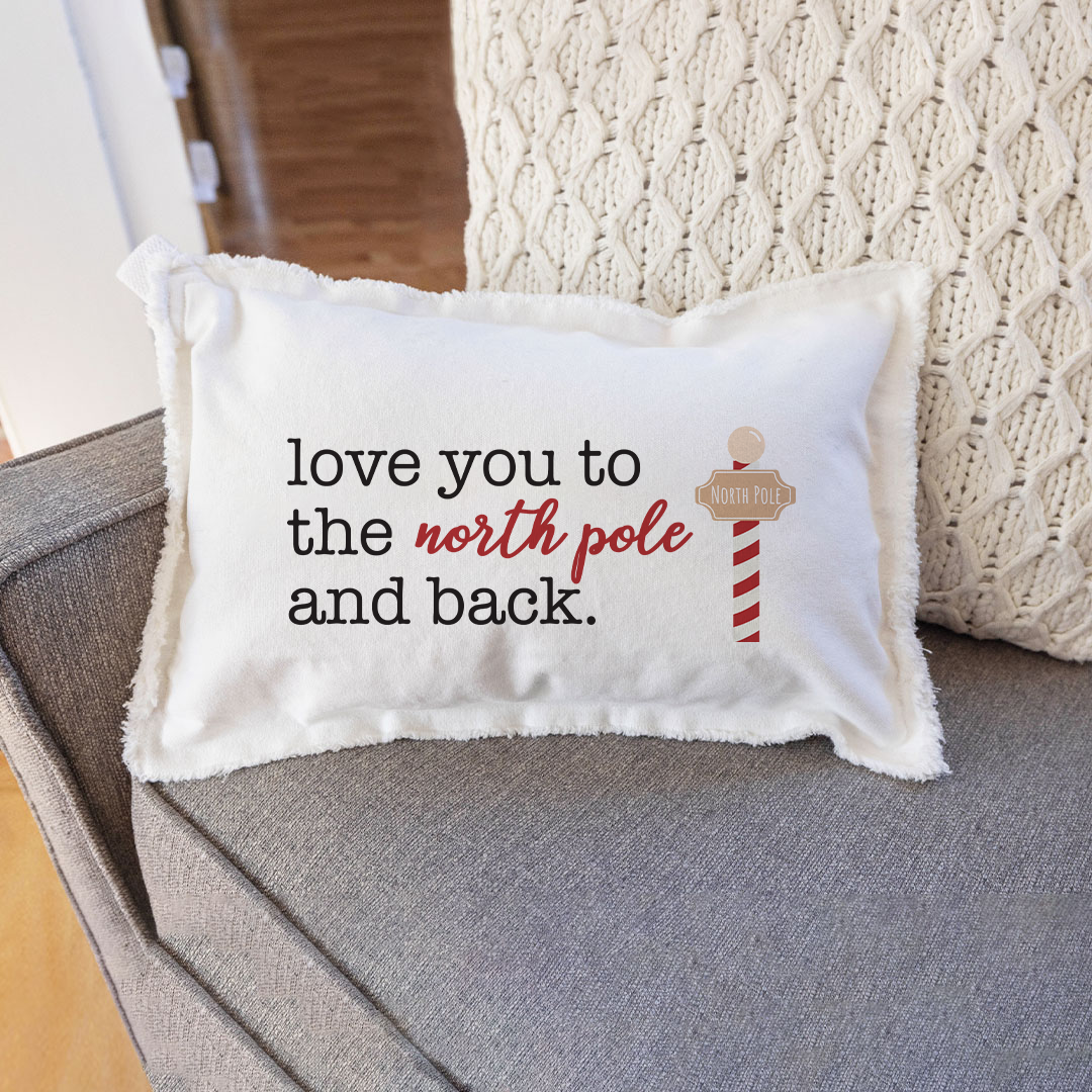 Love you to the North Pole and Back Lumbar Pillow