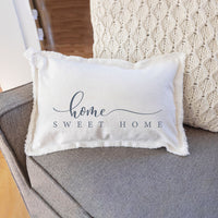 Grey and White Home Sweet Home Lumbar Pillow