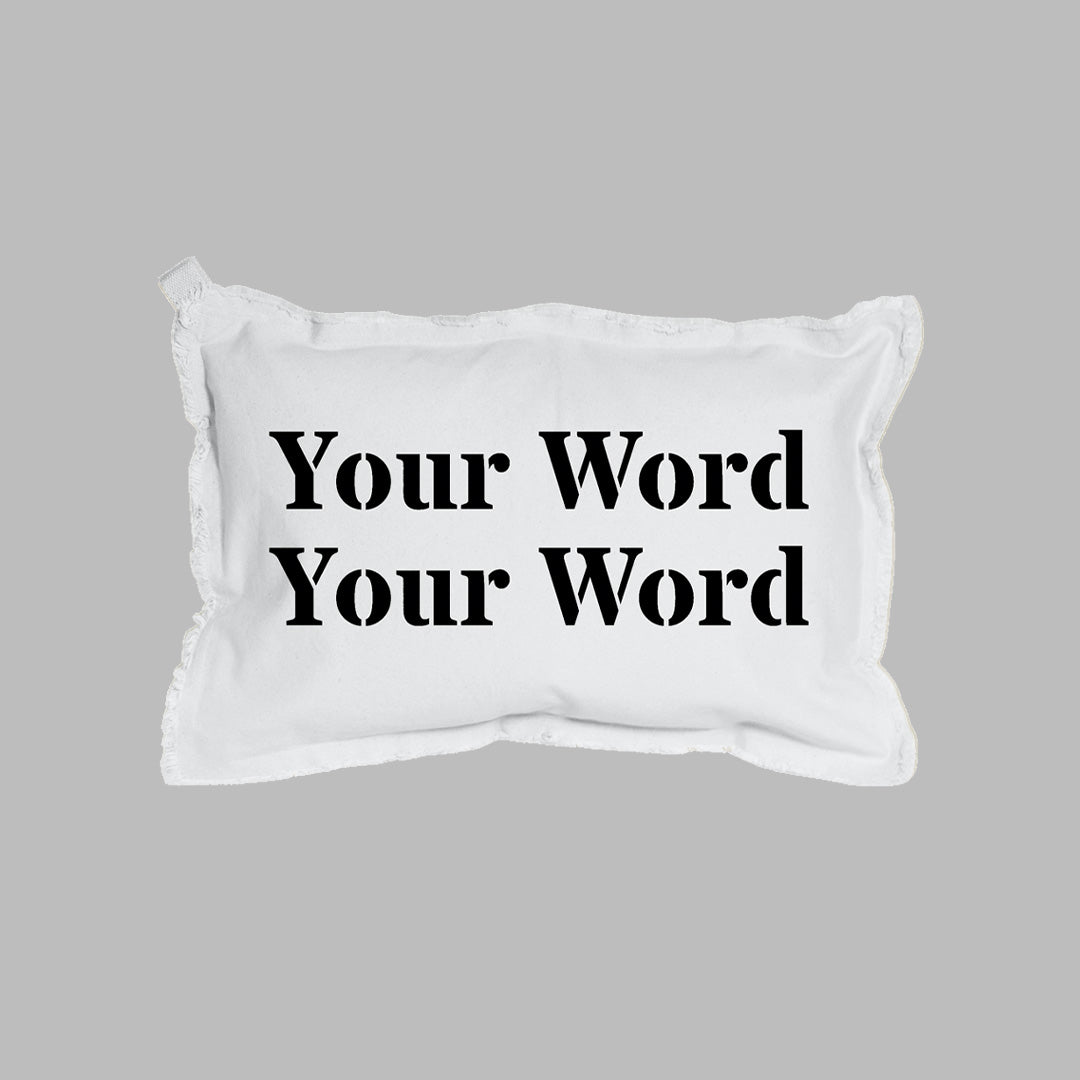 Your Word Two Lines Times Personalized Lumbar Pillow