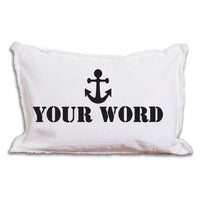 Your Word + Icon Stencil Personalized Lumbar Pillow