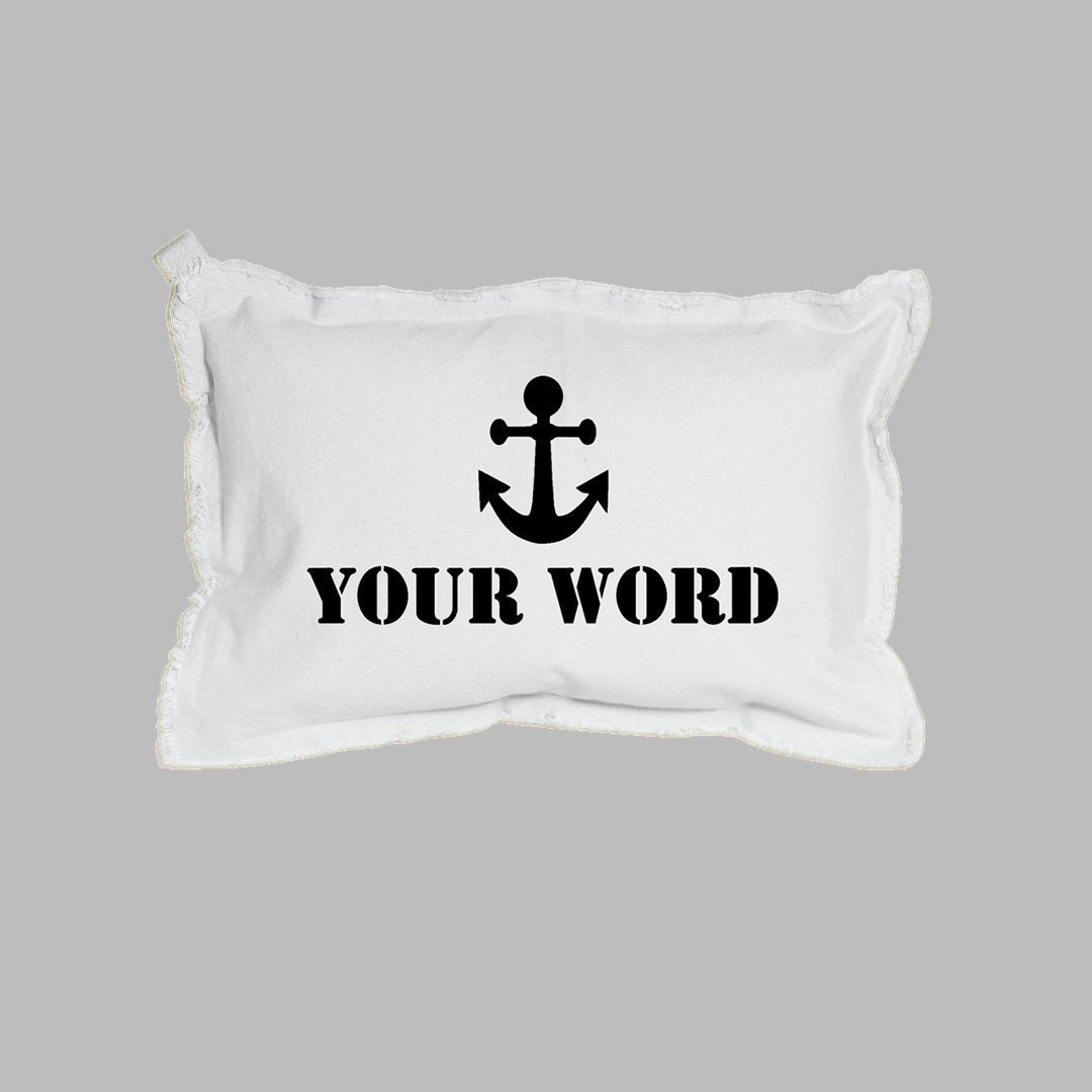 Your Word + Icon Stencil Personalized Lumbar Pillow