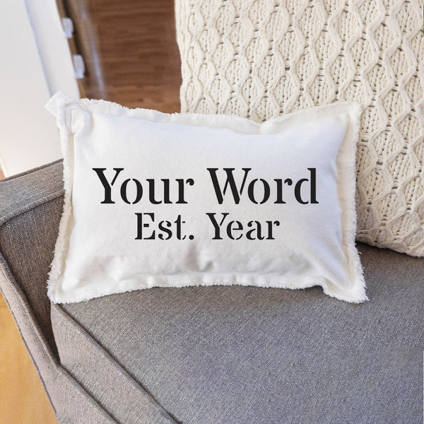 Word + Year Personalized Lumbar Pillow