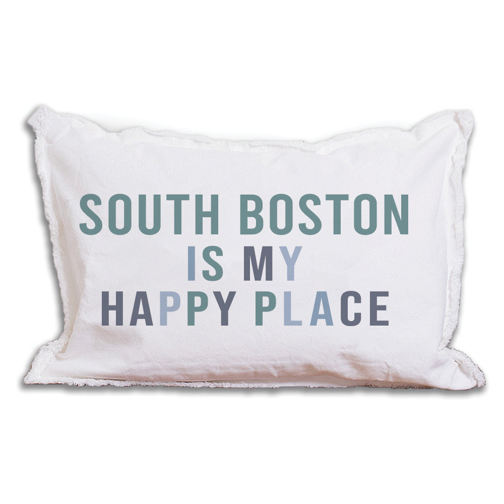 Personalized My Happy Place Lumbar Pillow