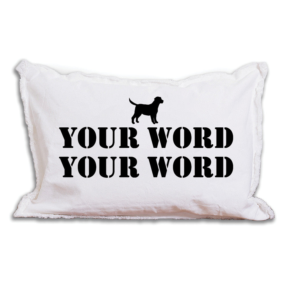Dog Two Line Text Personalized Lumbar Pillow