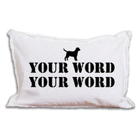 Dog Two Line Text Personalized Lumbar Pillow