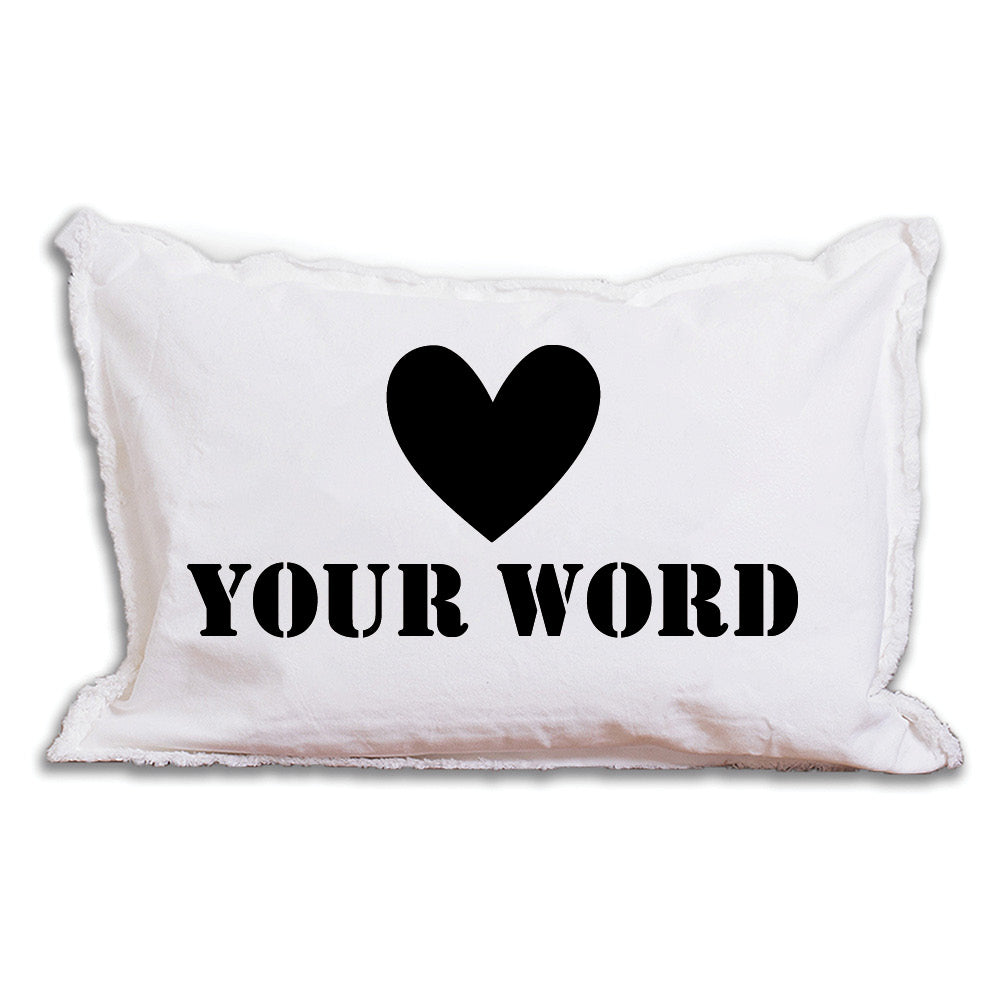 Heart One Line Text Personalized Lumbar Pillow