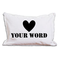 Heart One Line Text Personalized Lumbar Pillow