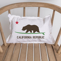 Cali Surf Bear Personalized Lumbar Pillow
