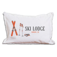 Ski Lodge Personalized Lumbar Pillow