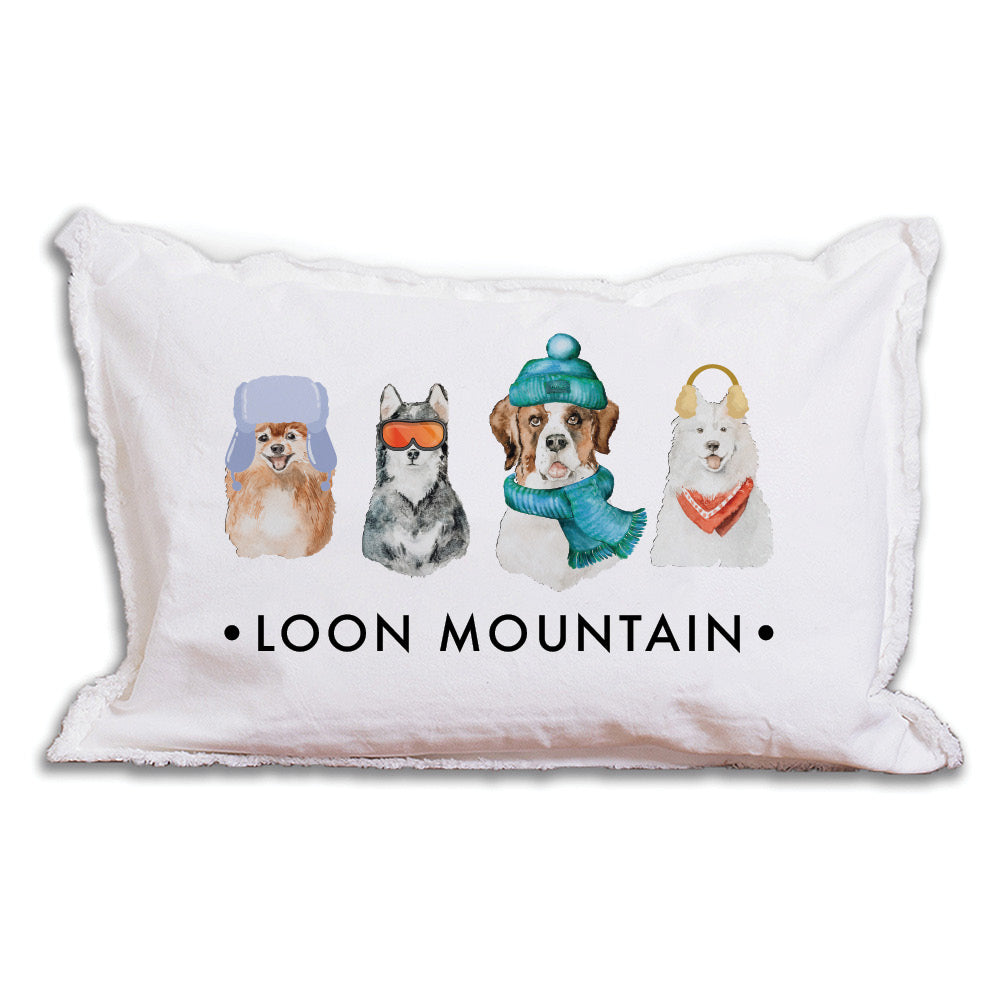 Ski Pup Personalized Lumbar Pillow