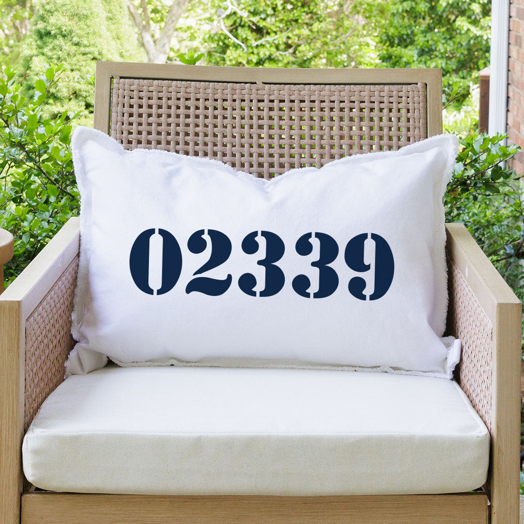 Zip Code Personalized Lumbar Pillow