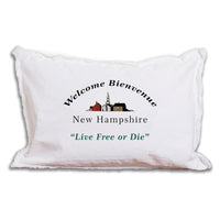 Welcome Bienvenue New Hamphshire Lumbar Pillow