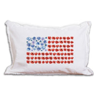American Flag Floral Lumbar Pillow