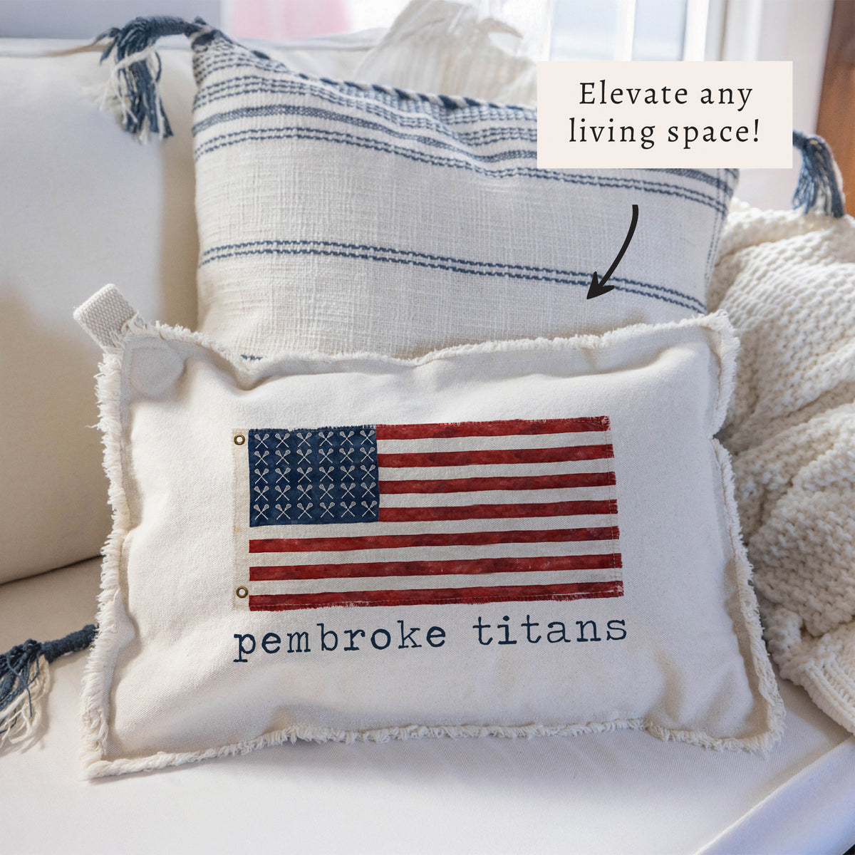 Lacrosse Flag Personalized Pillow