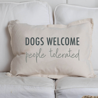 Dogs Welcome Lumbar Pillow