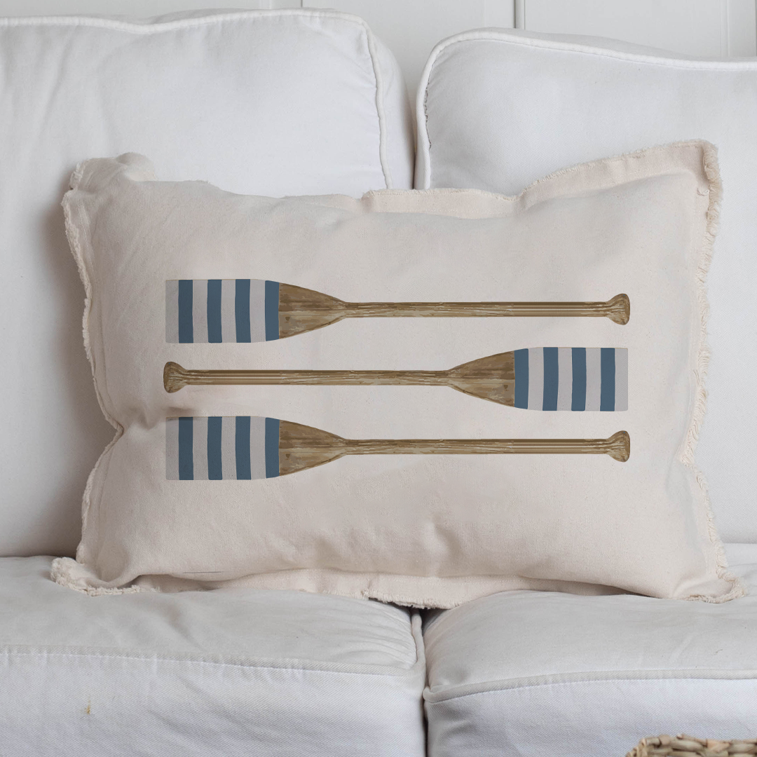 Striped Oars Lumbar Pillow