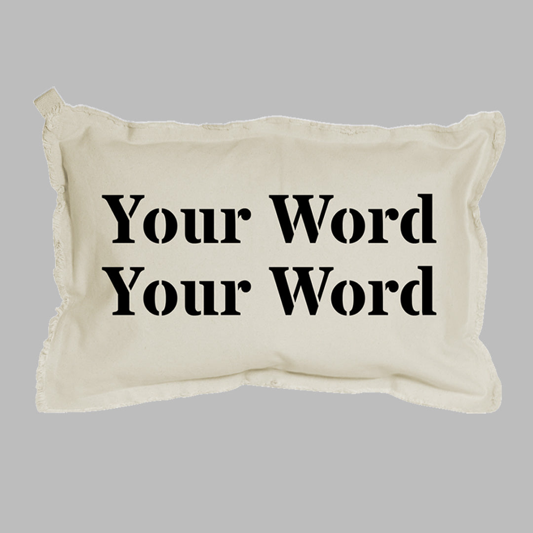 Your Word Two Lines Times Personalized Lumbar Pillow