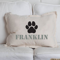 Personalized Paw Print One Line Text Lumbar Pillow