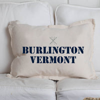 Personalized Skis Two Line Text Lumbar Pillow