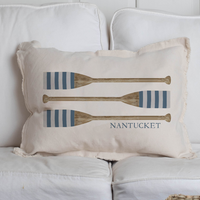 Personalized Striped Oars Lumbar Pillow