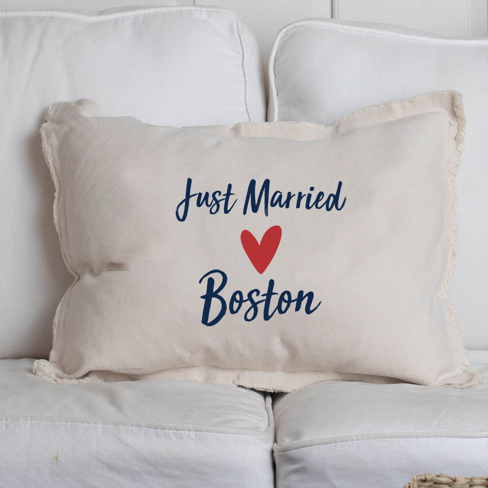 Personalized Just Married Lumbar Pillow