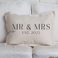 Mr & Mrs EST Personalized Lumbar Pillow