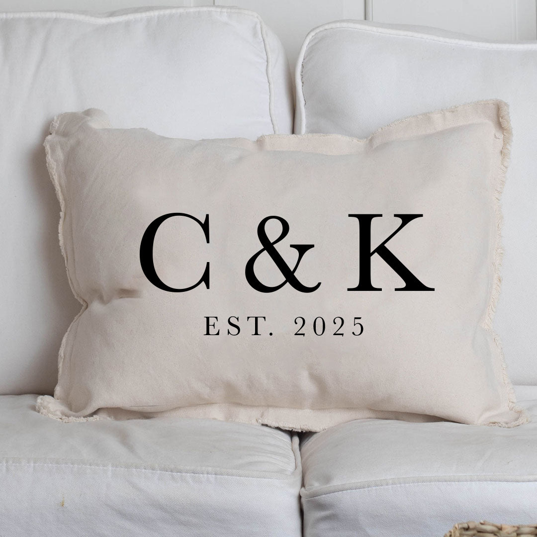 Initials EST Personalized Lumbar Pillow
