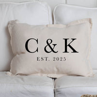 Initials EST Personalized Lumbar Pillow