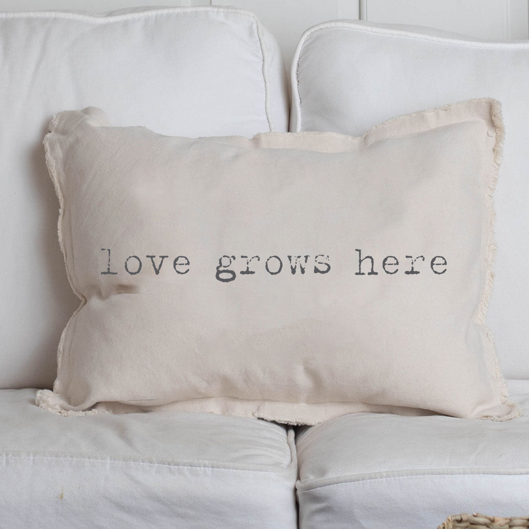 Love Grows Here Lumbar Pillow