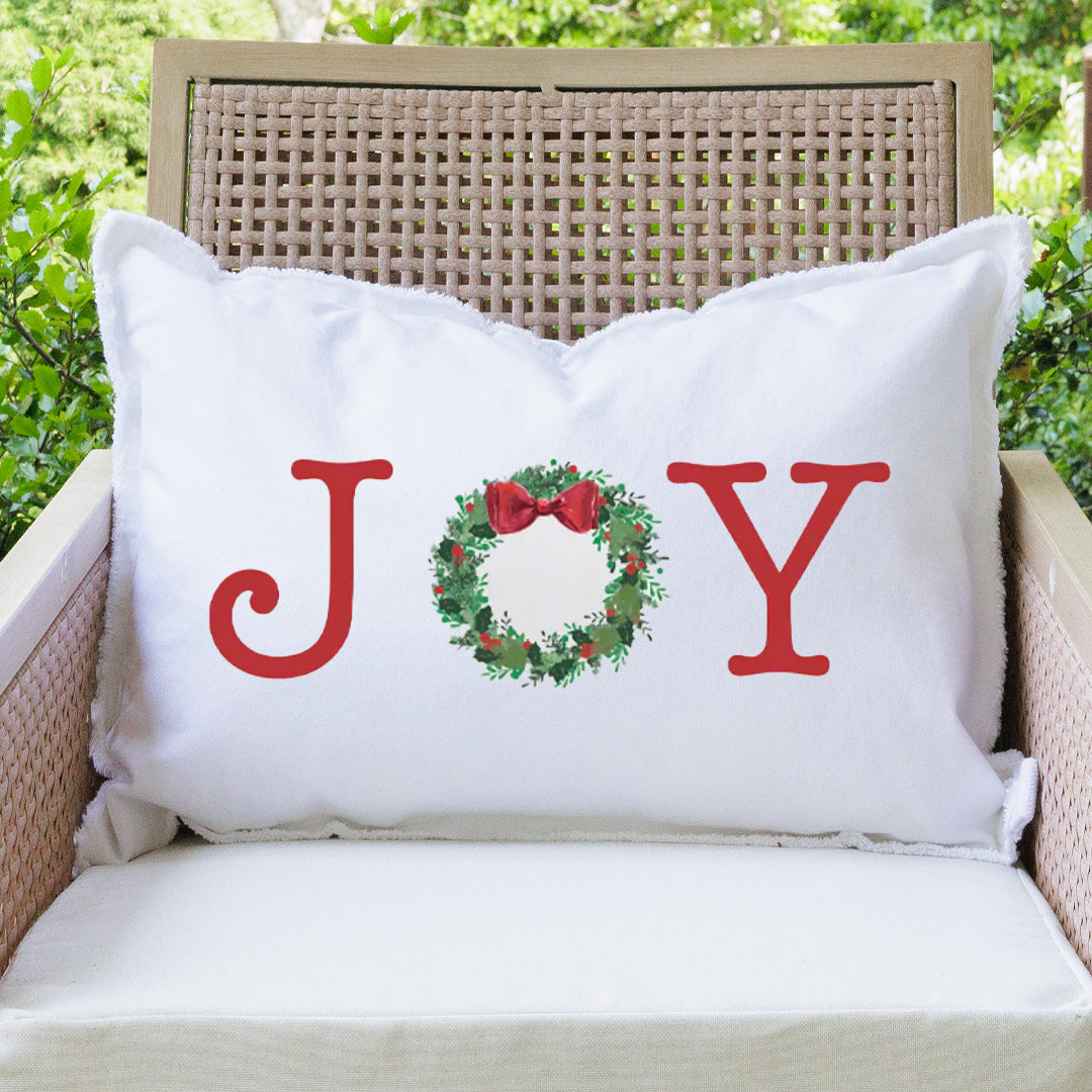 Joy Wreath Lumbar Pillow