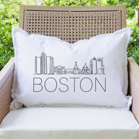 Line Art Boston Skyline Lumbar Pillow