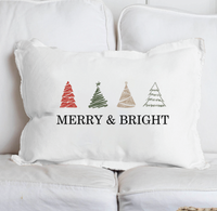 Merry & Bright Trees Lumbar Pillow