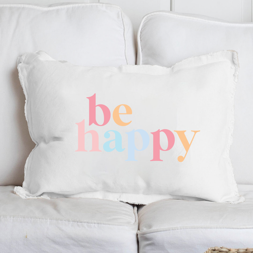 Be Happy Lumbar Pillow