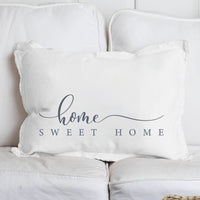 Grey and White Home Sweet Home Lumbar Pillow